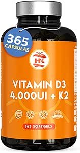 HN D3+K2 365 cápsulas gelatina blanda aceite oliva