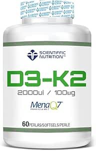 Scientiffic Nutrition D3+K2 60 softgels aceite oliva