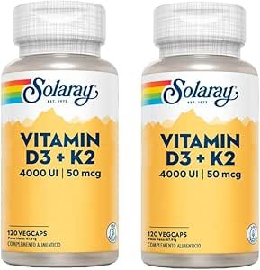 Solaray D3+K2 Pack 2x120 VegCap 240 cápsulas